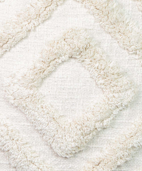 Le Tula | Housse de coussin géométrique tuftée à la main ivoire | 40 x 40 cm