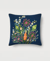 Midnight Bloom Hand Embroidered Throw Pillow Cover | 20x20 | 100% Cotton