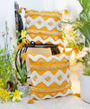 Mango Duet – Hand Tufted Geometric | 100% Cotton Throw Pillow Cover with Tassels | 16x16