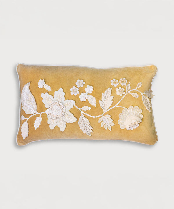Aurelia Velvet | Hand Embroidered Throw Pillow Cover | 14x24