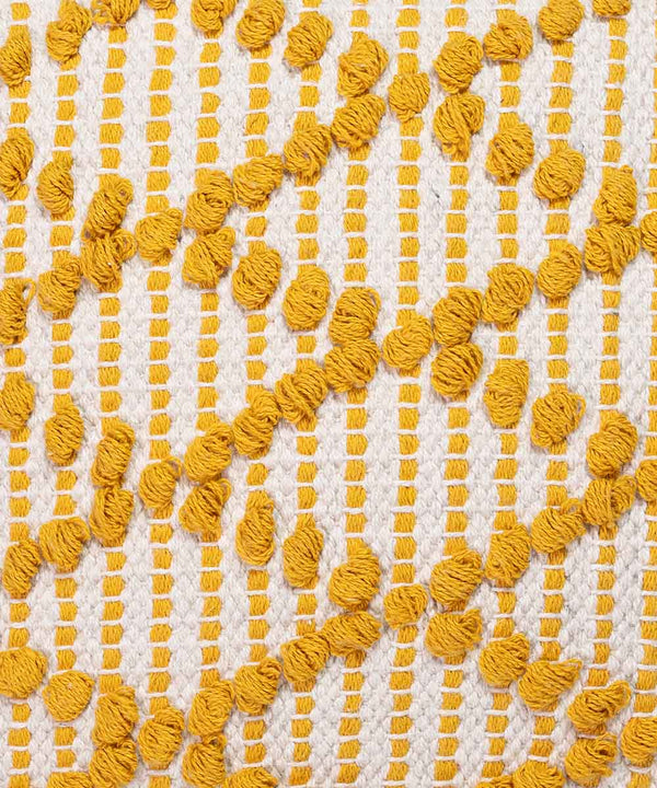 Housse de coussin Diamond Drop | Moutarde joyeuse, tuftée à la main, 100 % coton | 40 x 40 cm