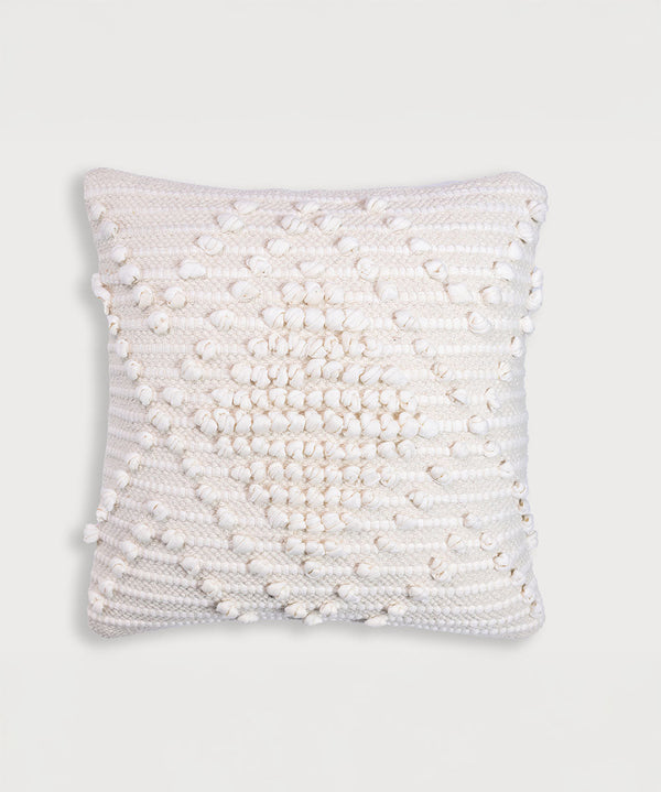 Housse de coussin Serene Pebble touffetée à la main | 100 % coton | 40 x 40 cm