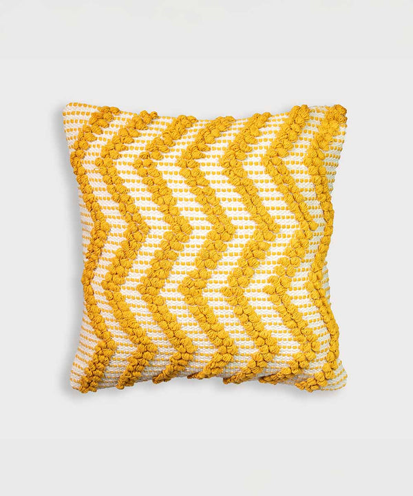 Marigold Chevron | Hand Tufted Throw Pillow Cover | 16x16