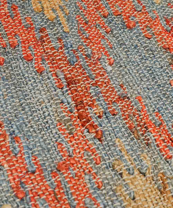 Chemin de table en jute à motif mosaïque coucher de soleil | 40,6 cm x 152,4 cm | Mélange de jute et de coton de qualité supérieure | Chemin de table tissé à la main