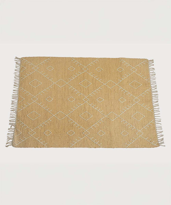 Tapis Nomad Lines tissé à la main en jute et laine – Mélange de fibres naturelles | 152 x 213 cm