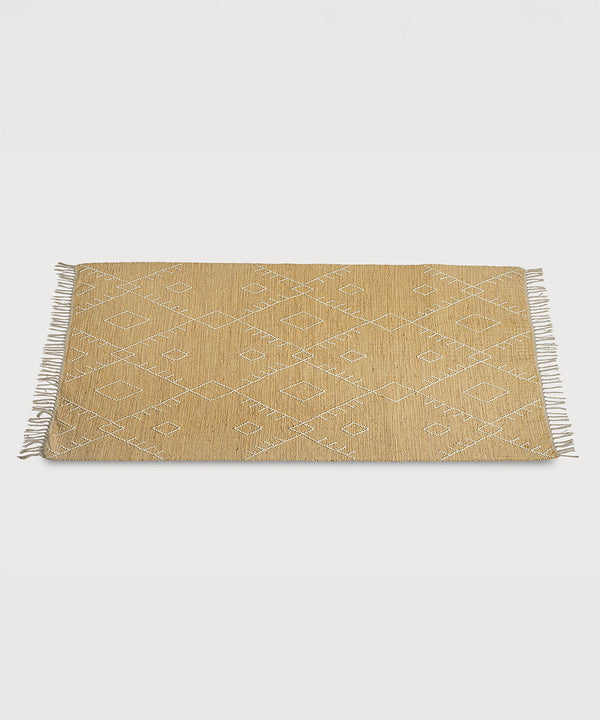 Tapis Nomad Lines tissé à la main en jute et laine – Mélange de fibres naturelles | 152 x 213 cm