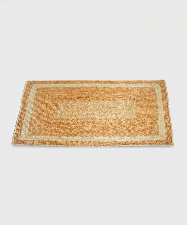 Tapis tressé en jute naturel Ivory Frame | 122 x 183 cm