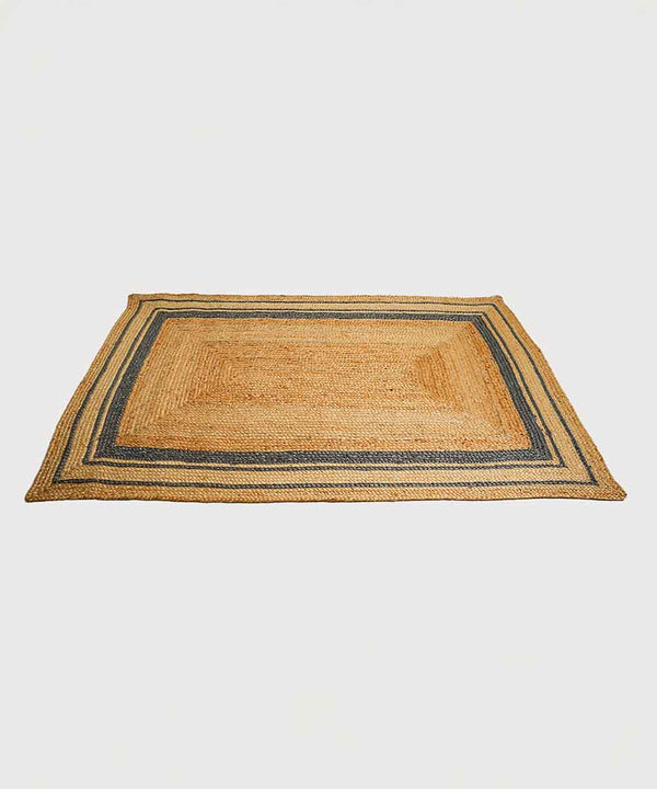 Midnight Frame100% Natural Jute Area Rug| 4 x 6 ft