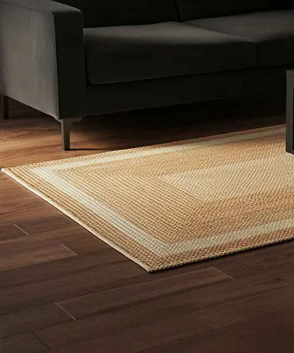 Tapis tressé en jute naturel Ivory Frame | 122 x 183 cm