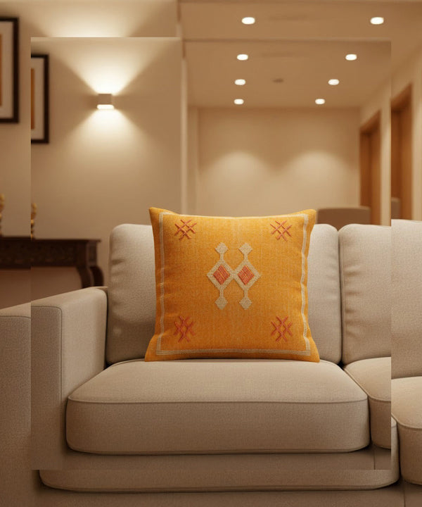 Sunny Side Up Luxe Cotton Throw Pillow Cover – 18x18