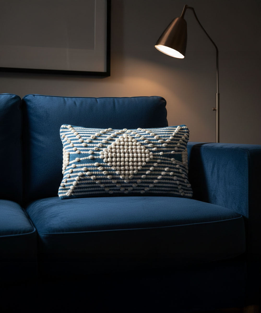 Arlo Pop Lumbar | Royal Blue | Throw Pillow Cover | 12x20