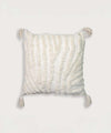 Ivory Echo Geometric Boho 100% Cotton Throw Pillow Cover with Tassels | 16x16