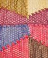 Patchwork Fiesta Throw Pillow Cover – 100% Cotton Chindi | 18" × 18" | Handwoven Patch Detail